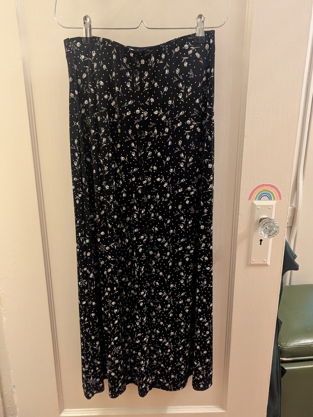 Briggs New York Black And White Floral Maxi Skirt